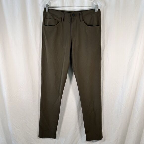 Normal Brand Pants Men's 32x32 Green Button Zip Pockets Nylon No Logo - Picture 1 of 9
